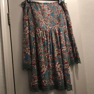 Off- the- shoulder mini dress